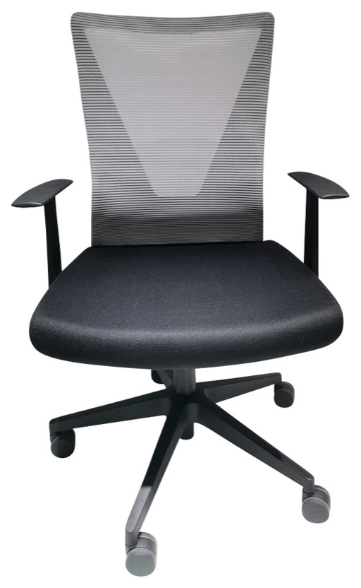 Hobart Low Back Revolving Ergonomic Office Chair, Black Contemporary