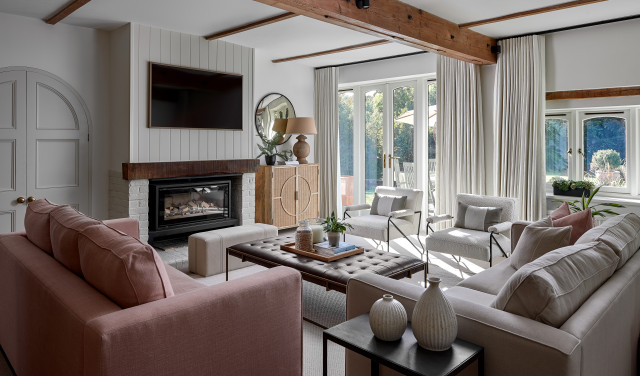 Oast House Interior beach-style-living-room