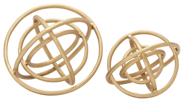 Aluminum Ring Orb Gold 10 8 D 2 Piece Set Contemporary