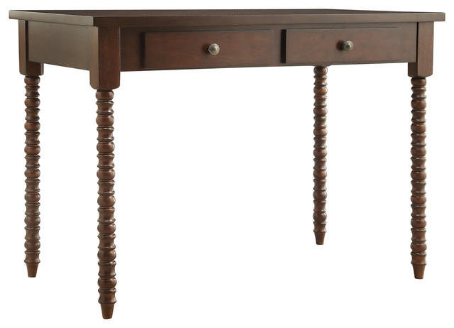 Benedict 2 Drawer Writing Desk With Helix Legs Traditional