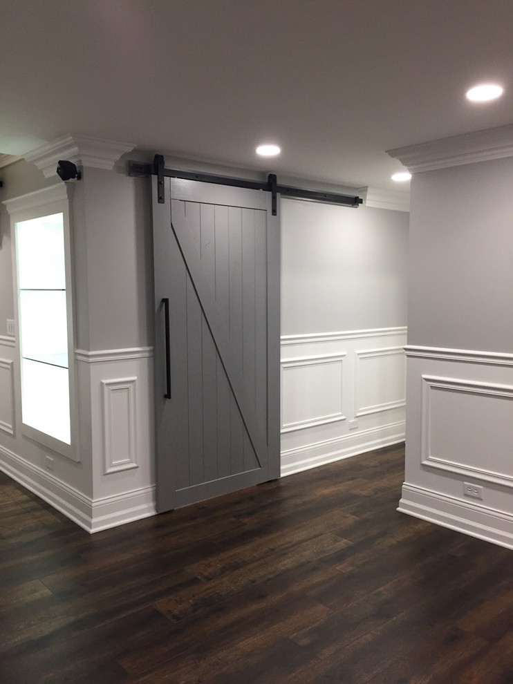 Basement - transitional basement idea in Chicago