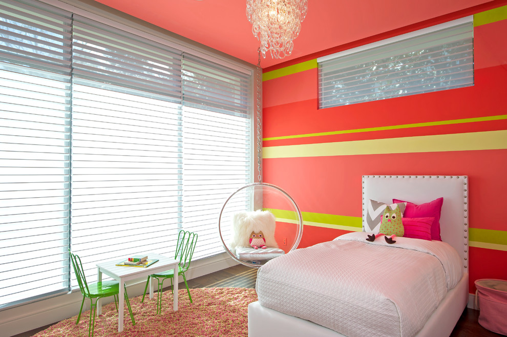 Contemporary kids' room in Orlando for girls.