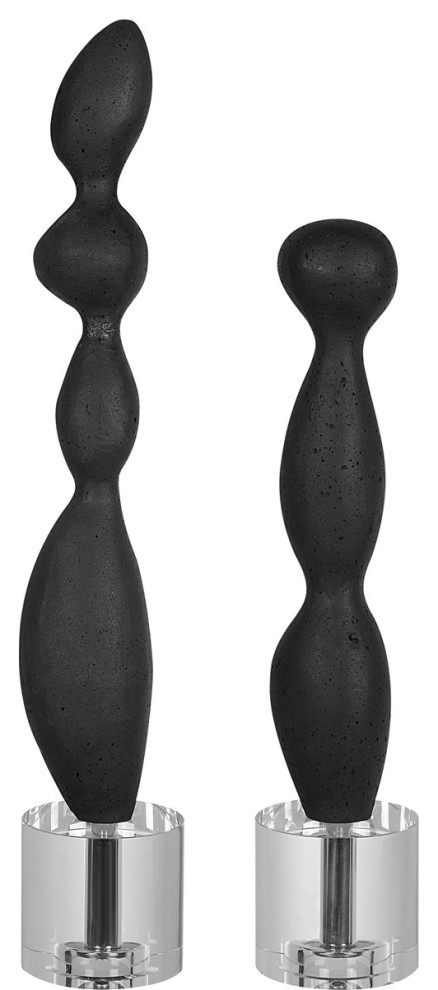 Uttermost Koa Marble Sculptures, Set of 2 Black
