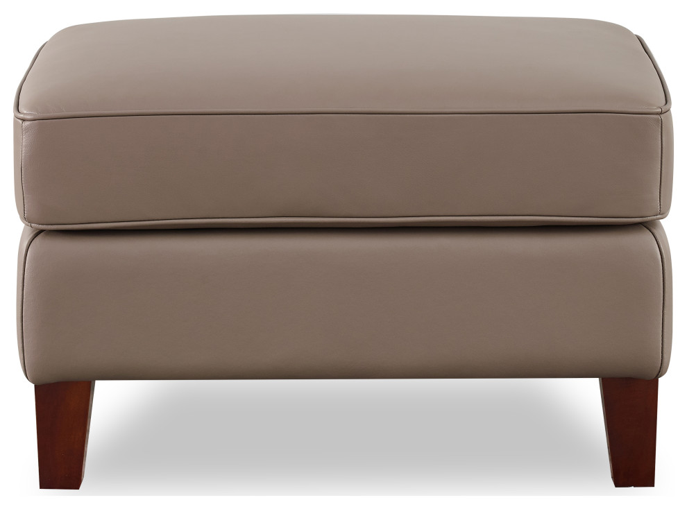 Hydeline Laguna 100 Leather Storage Ottoman, Taupe Transitional