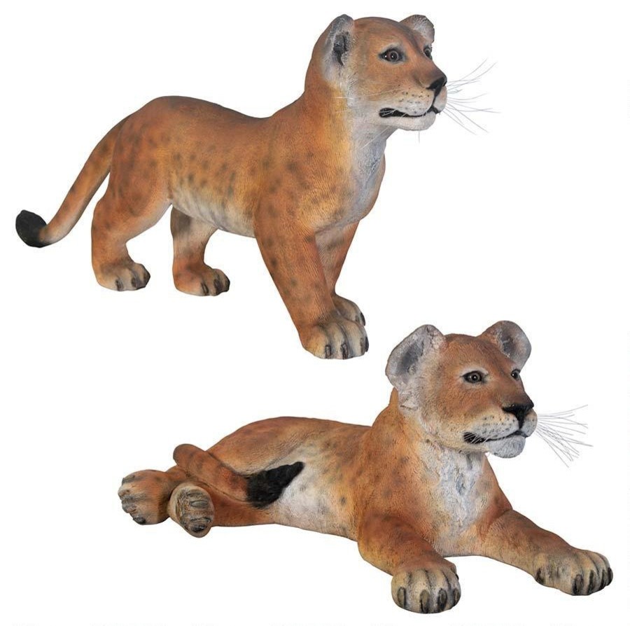 The Grand-Scale Wildlife Animal Collection Lion Cub Statue Set