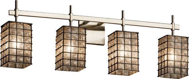 Wire Glass - Union Bath Bar - Brushed Nickel