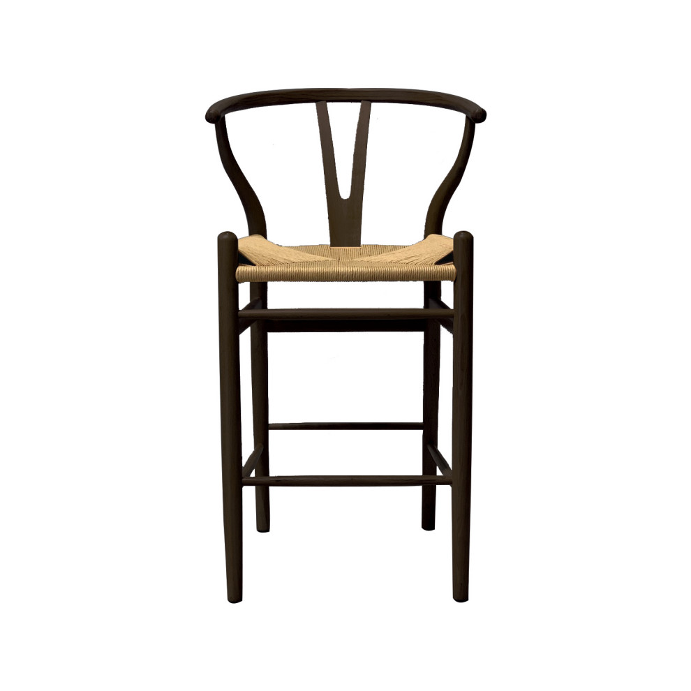 Wishbone Island Counter Stool, Black 2 per Box Beach Style Bar