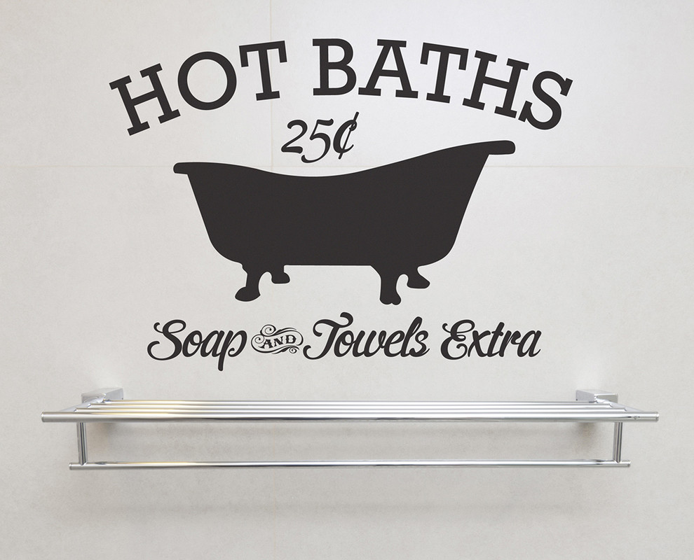 Hot Baths Soap and Towels Extra Removable Vinyl Wall Art