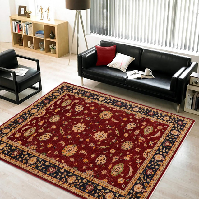 Boho Rug Simple Red Boho Chic Ziegler Jan Red Blue Hand-Knotted Wool Rug - 9'1'' x 11'9 ...
