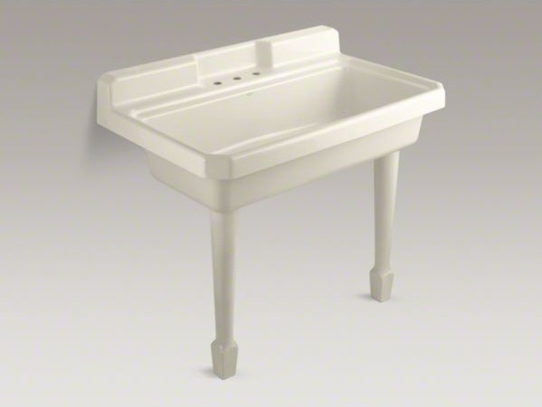 KOHLER Harborview(TM) top-mount or wall-mount utility sink with 3 faucet holes o