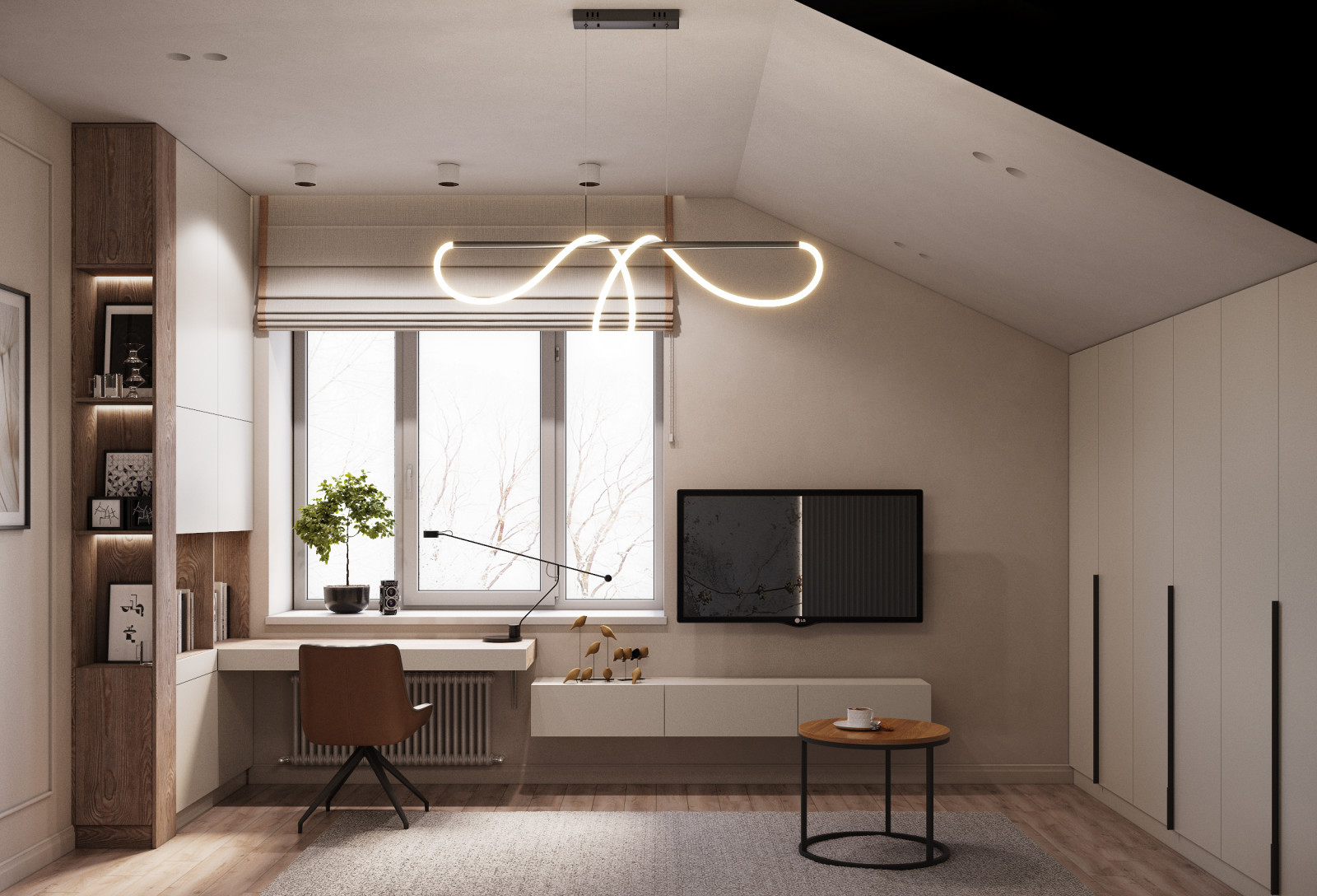 Рабочий стол и вместительный шкаф для хобби