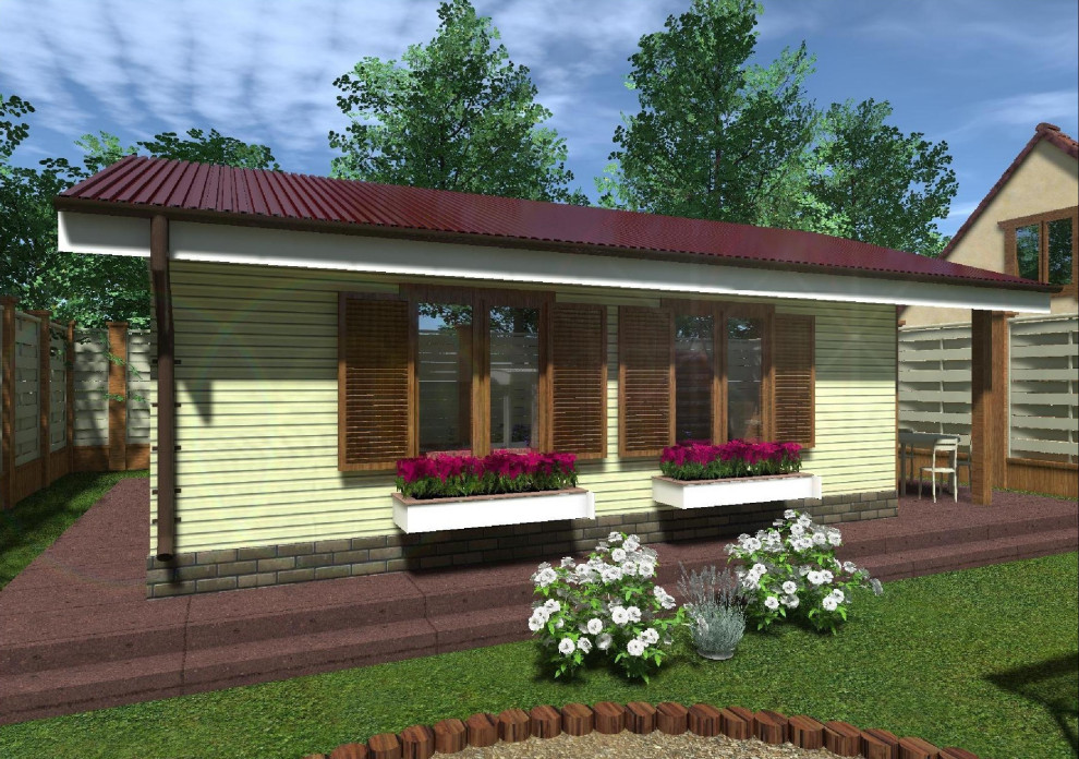 Одноэтажный дачный дом 6х9 60 квадратных метра из газобетона под ключ