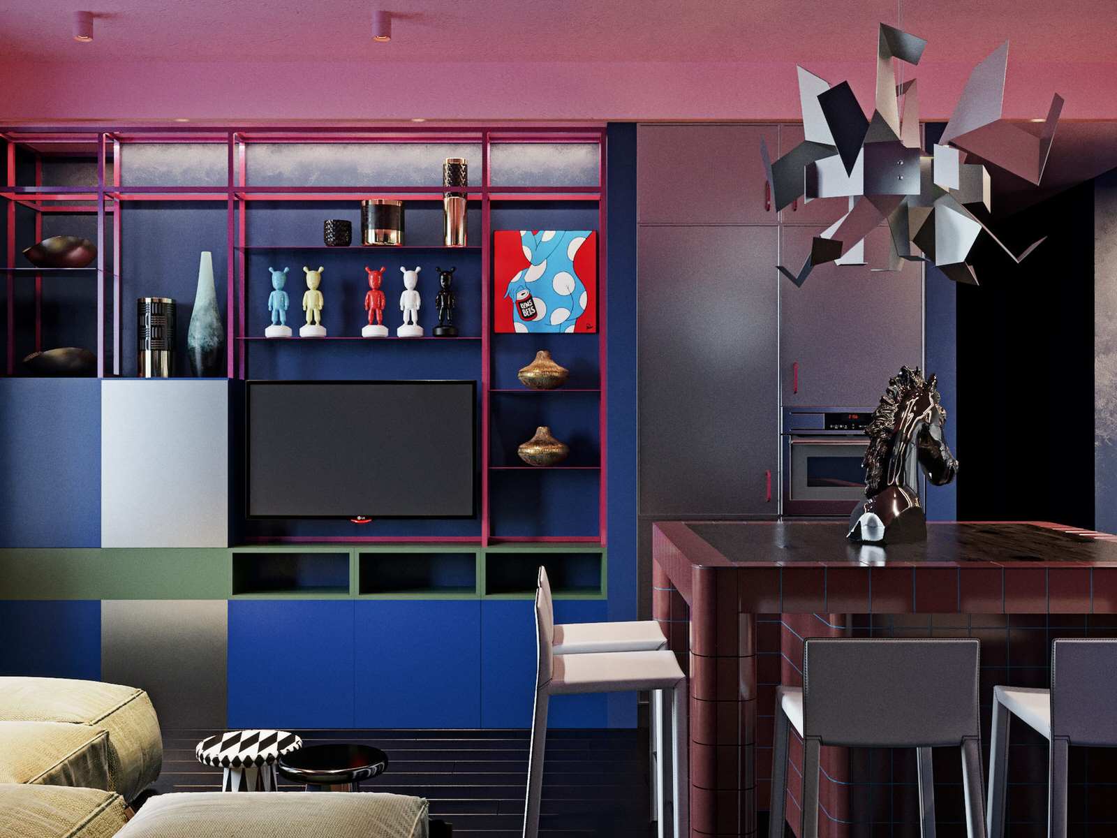 Гостиная. Квартира в ЖК "МИД"