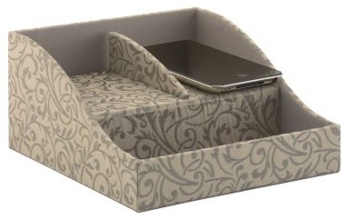 kathy ireland Office by Bush Furniture Brocade Swirl Charging Station - Charcoal
