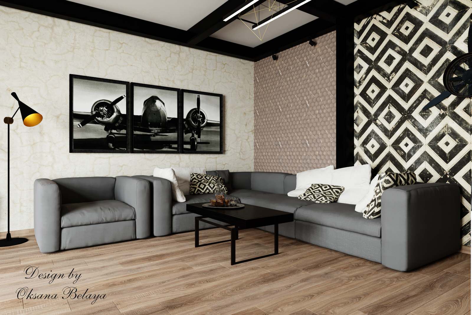 Частное домовладение гостиная-кухня