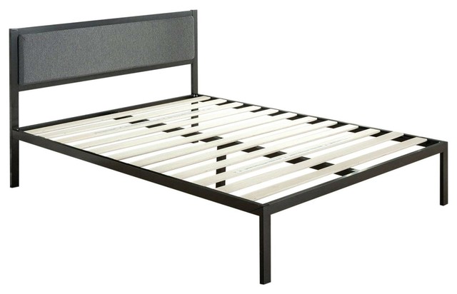 Queen Size Upholstered Linen Platform, Queen Bed Frame Slats