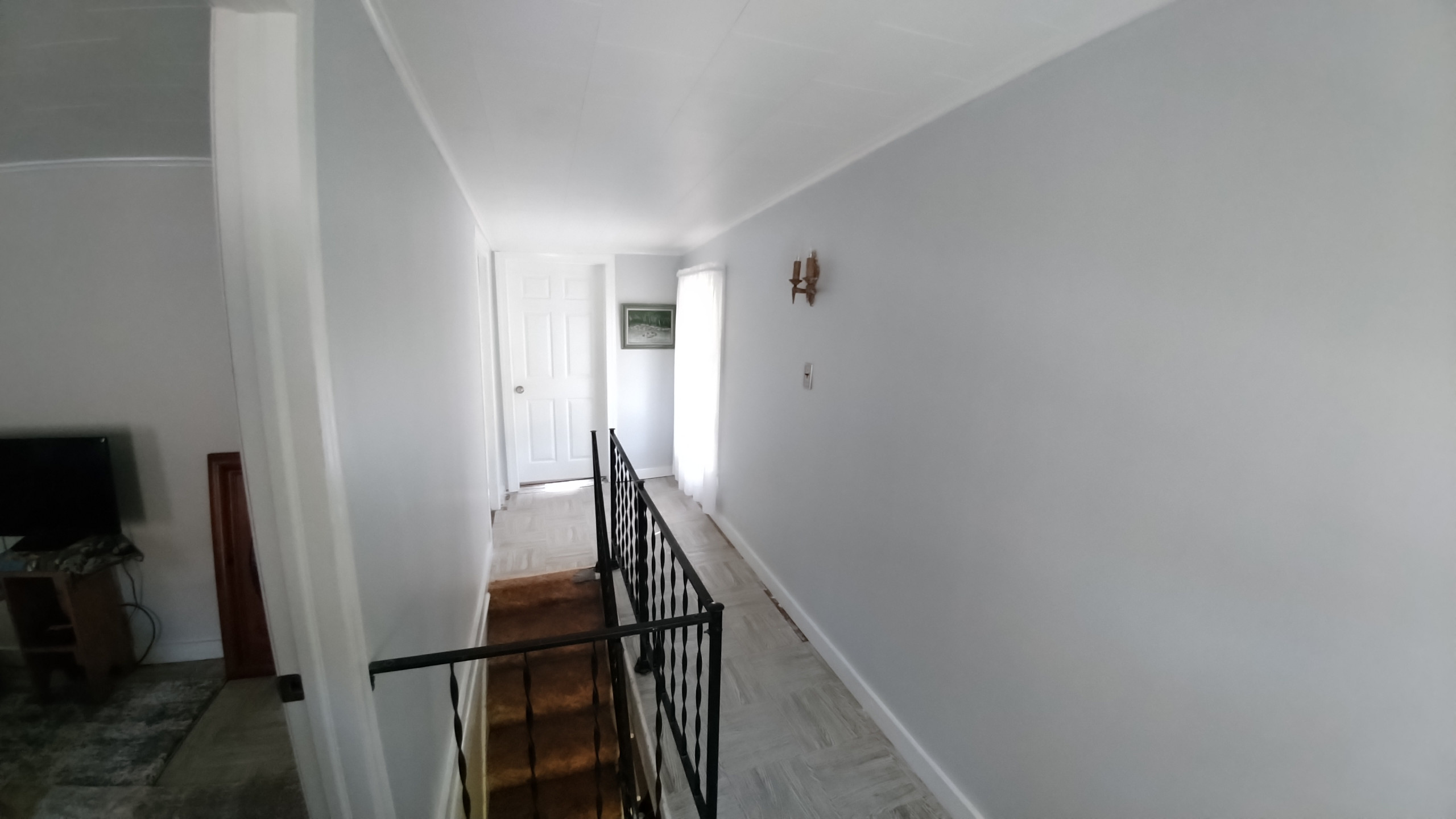 upstairs drywall/ trim replacement and paint