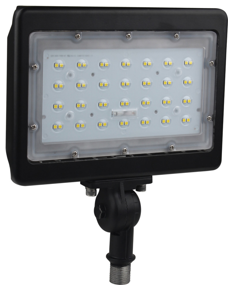 50W Bronze LED Large Flood Light 3000K with Adjustable Neck Transitional Outdoor Flood And