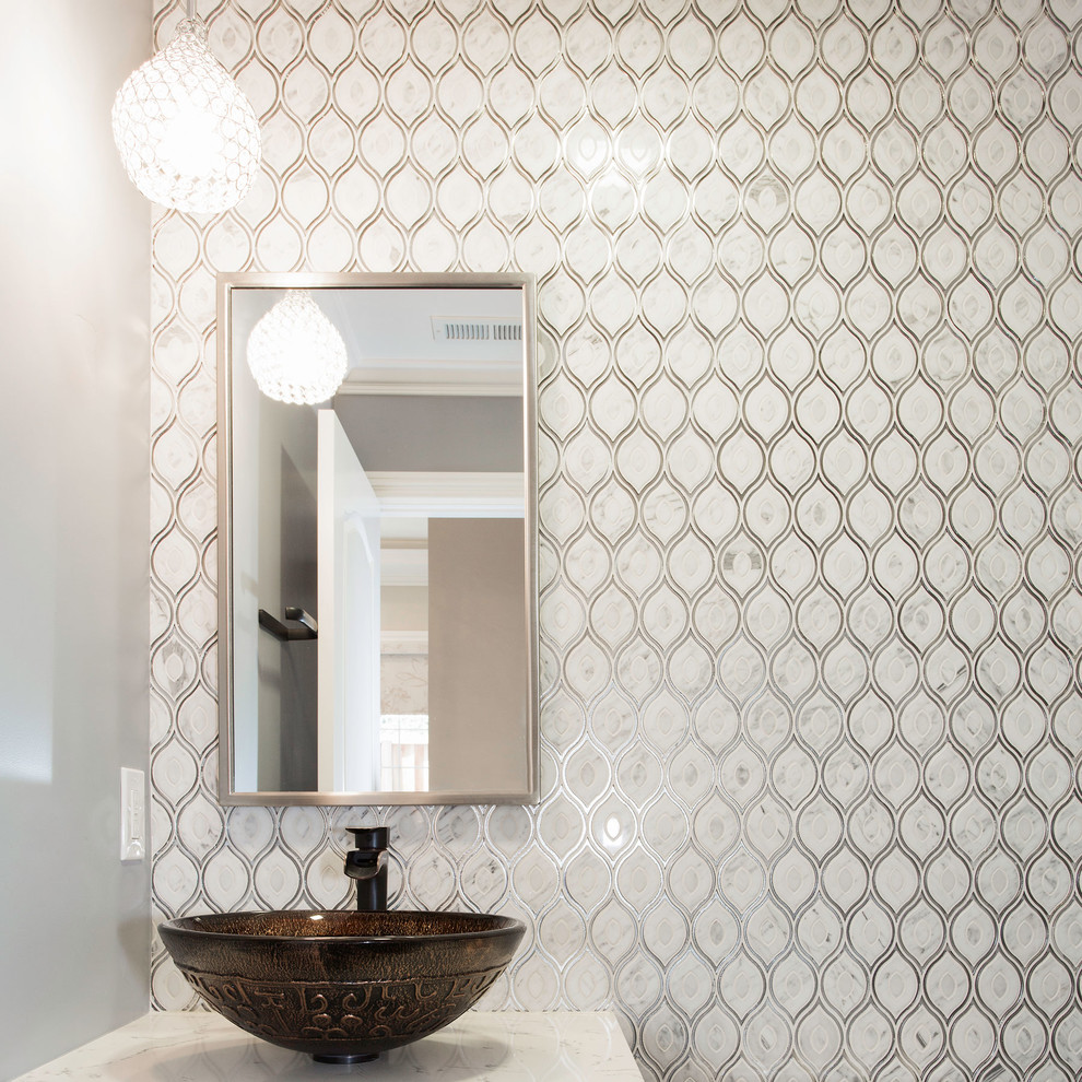 Photo of a contemporary powder room in San Francisco.