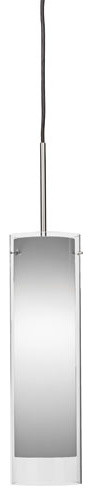 View Satin Nickel White Frosted Glass One-Light Mini Pendant