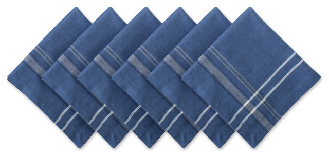 DII Blue Chambray French Stripe Napkin, Set of 6