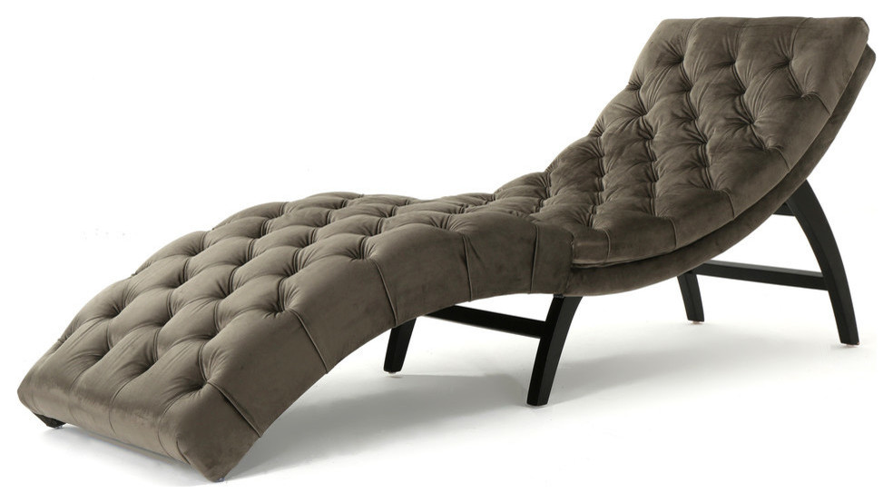 GDF Studio Garamond Tufted New Velvet Chaise Lounge - Transitional - Indoor  Chaise Lounge Chairs - by GDFStudio | Houzz