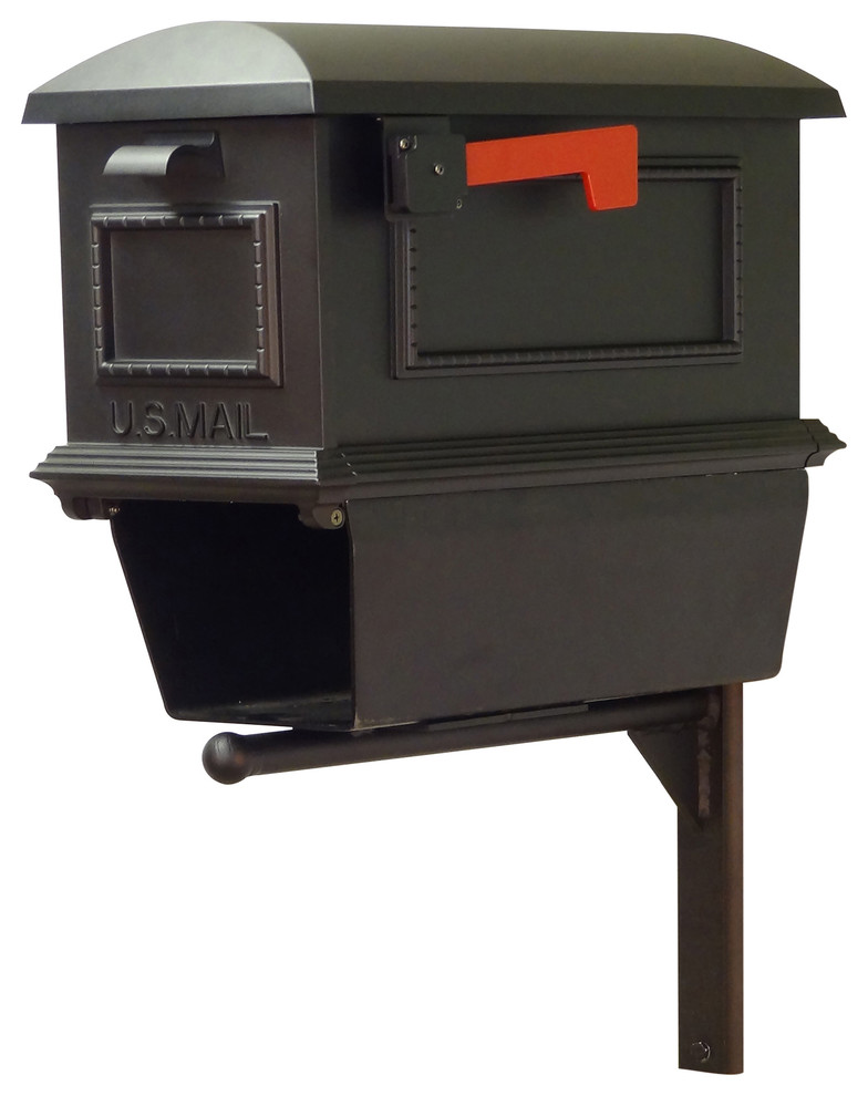 Traditional Mailbox With Newspaper Tube & Ashley Front Mailbox Mounting Bracket Traditional