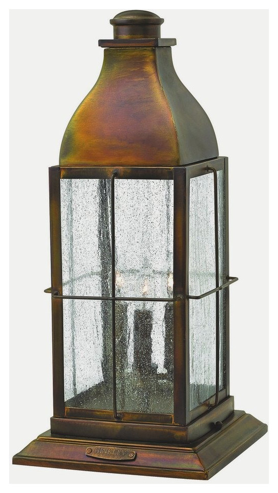 3 Light Large Outdoor Low Voltage Pier Mount Lantern in Traditional