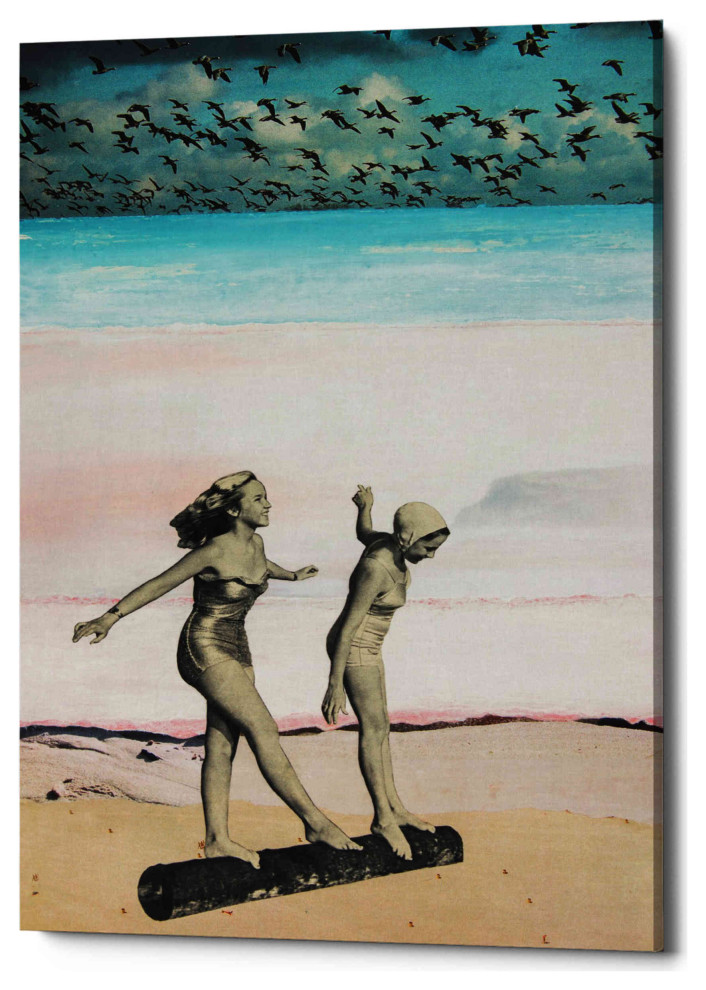 Epic Graffiti 'BEACH GIRLS' by DB Waterman, Giclee Canvas Wall Art, 40