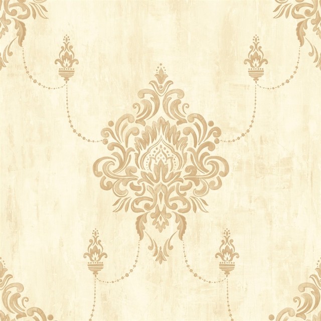 Traditional Classic Damask Metallic Gold Kingdom Wallpaper