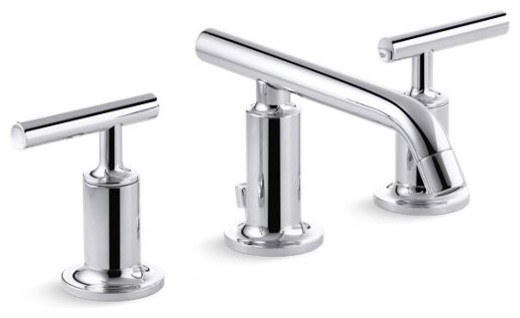 Kohler Purist Widespread Bathroom Faucet w/ Low Lever Handles, Polished Chrome