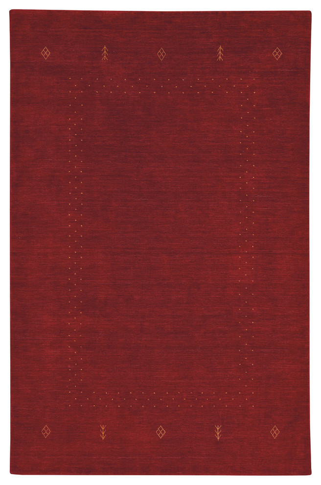 Gava Rectangle Hand Tufted Rug, 3'x5', Crimson