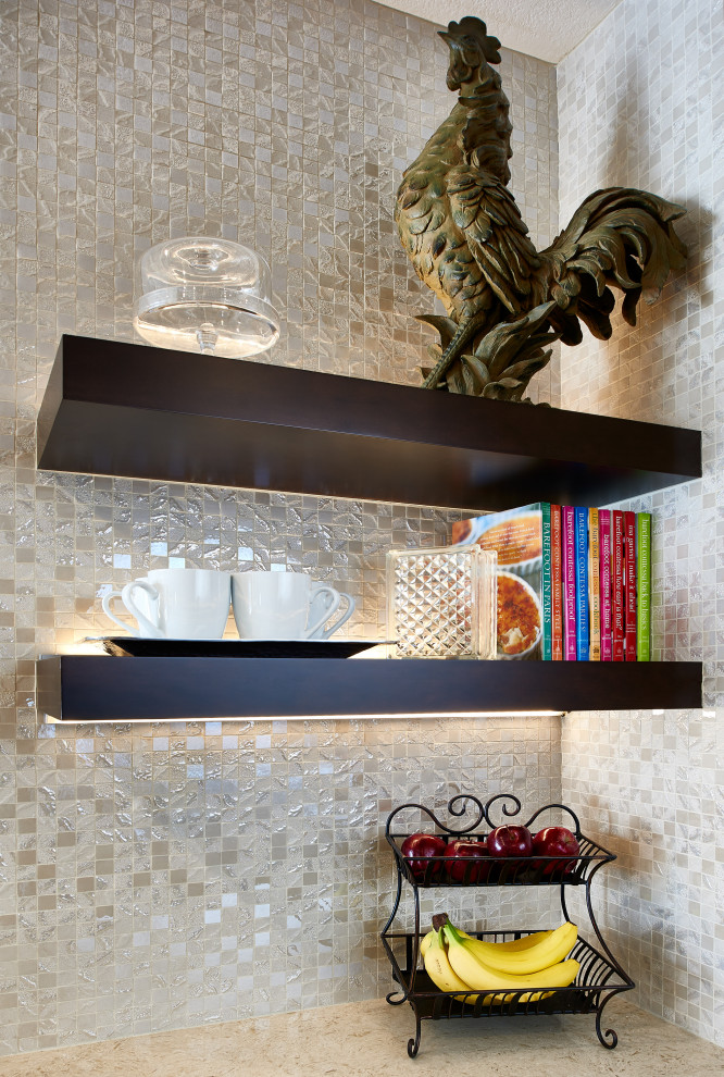 Example of a transitional kitchen design in Denver