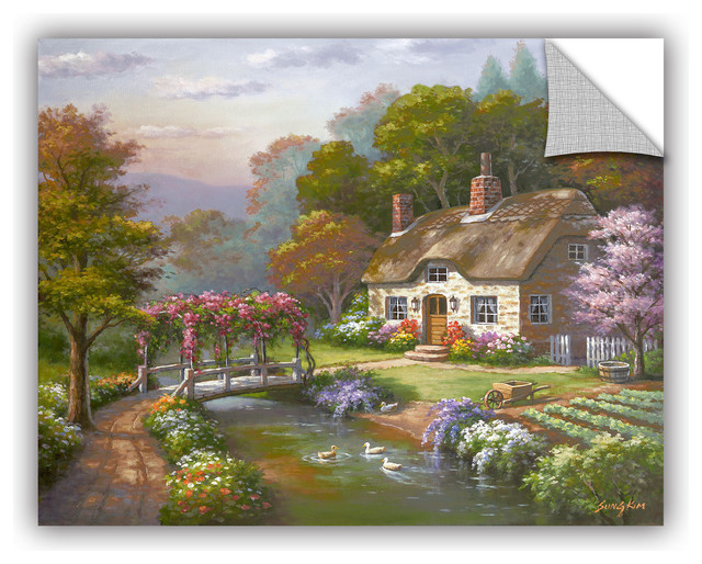 Rose Cottage Decal Farmhouse Prints And Posters by ArtWall LLC