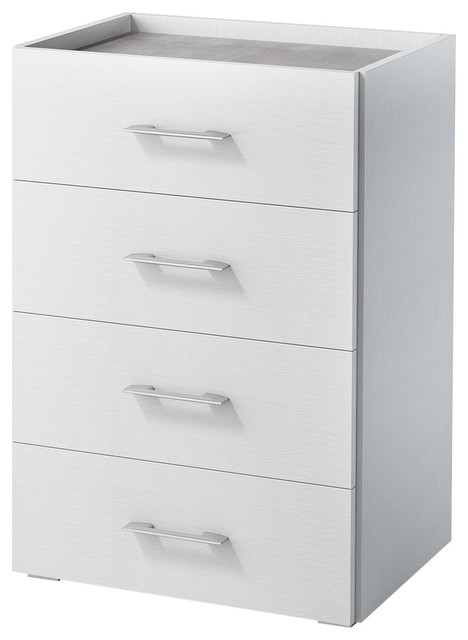 Concrete Effect Top Chest Of Drawers Contemporary Bookcases