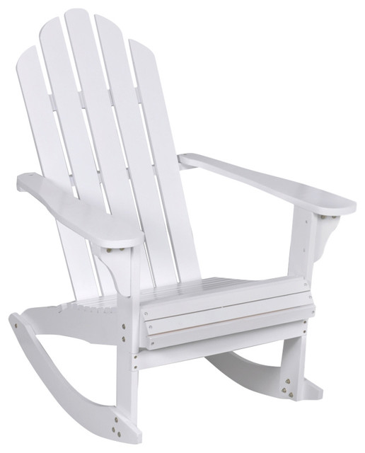 Vidaxl Garden Rocking Chair Wood White Rocking Chair Hardwood Firwood Seat Beach Style Outdoor Rocking Chairs By Vida Xl International B V