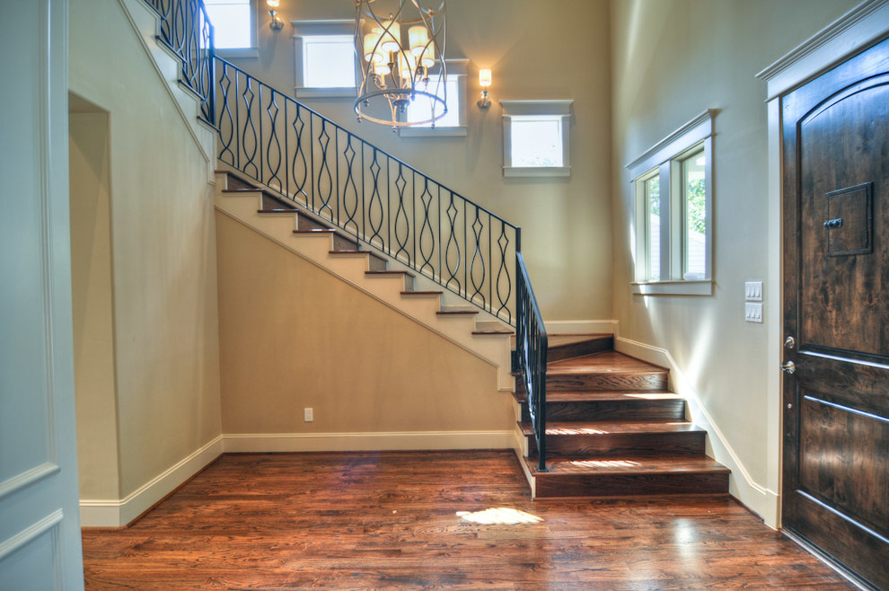 Oak Forest Craftsman Style Home Craftsman Staircase Houston by