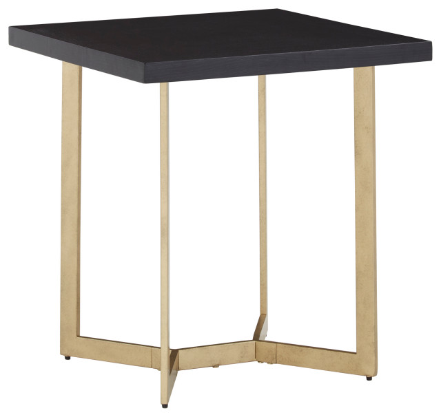 Paris Black and Gold Metal Base End Table Contemporary Side Tables
