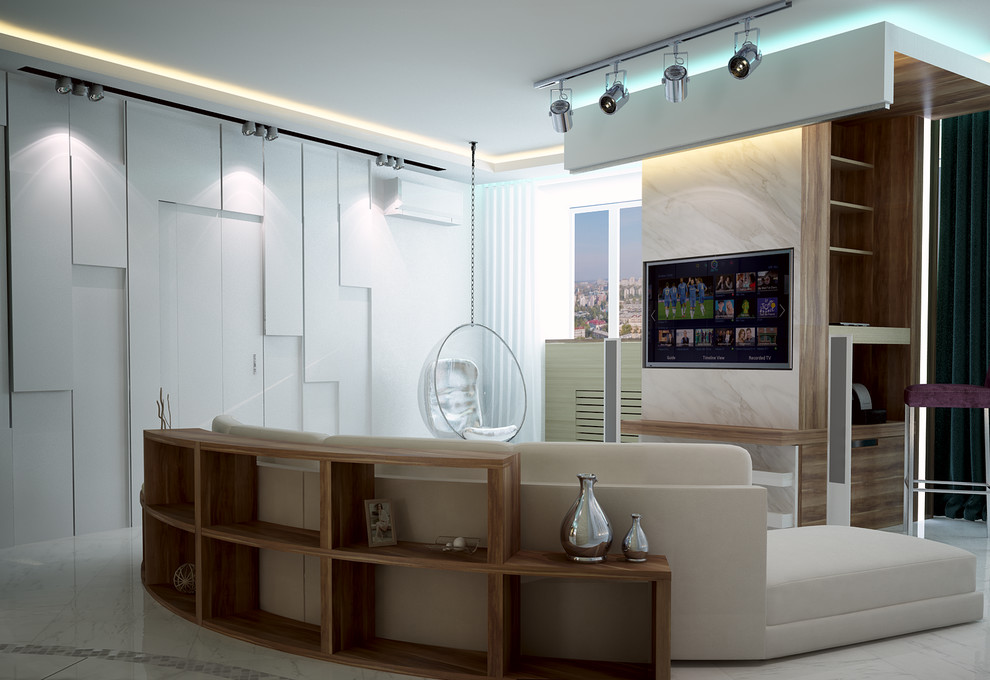 Квартира с арт-объектом из мрамора