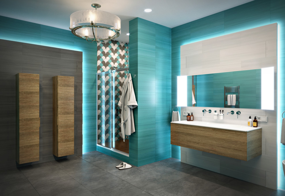 Визуализация ванной комнаты "Лазурь"
