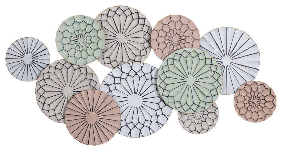 Stratton Home Decor Boho Layered Textured Plates Centerpiece Wall Decor