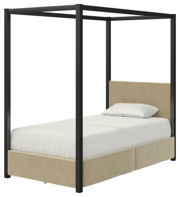 Little Seeds Sparrow Canopy Bed With Storage, Twin