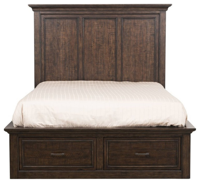 Chatham Park Queen Bed in Dark Brown Finish by Samuel Lawrence ...