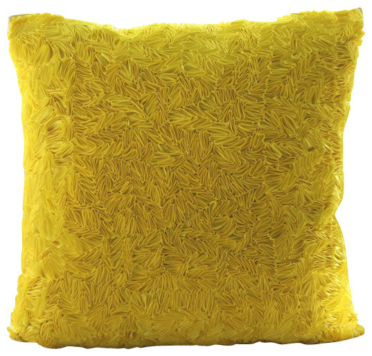 textured yellow throw pillows
