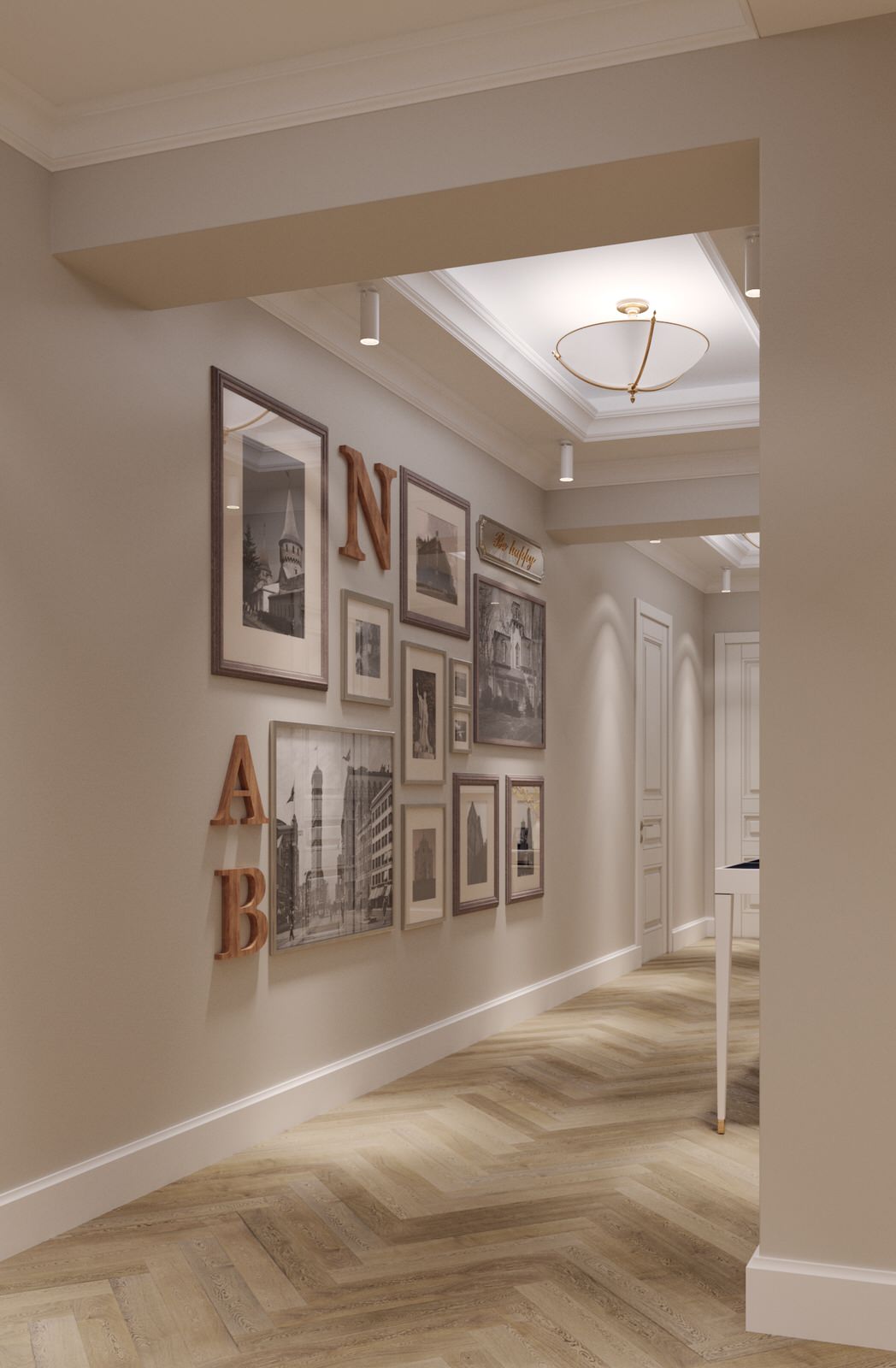 Мягкий эклектичный интерьер квартиры 205 кв.м.