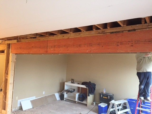 Main floor - load bearing wall removal - open concept - double sized kitchen