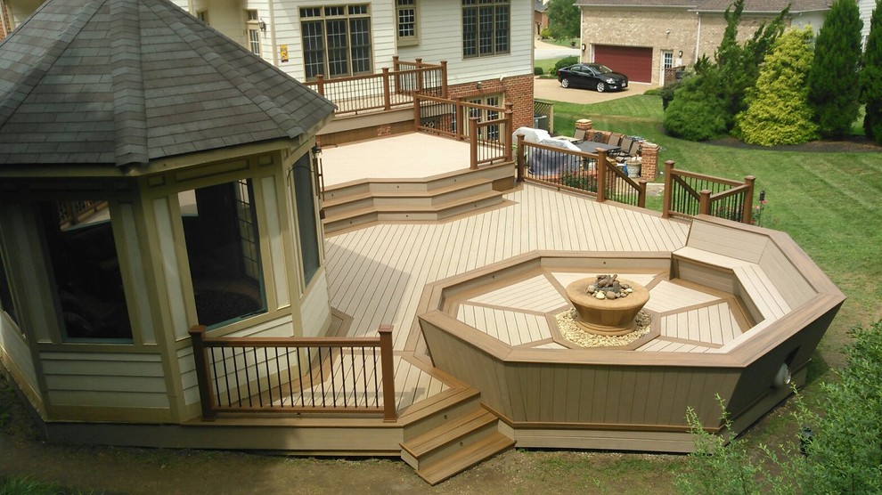 Inspiration for a huge backyard deck remodel in Richmond