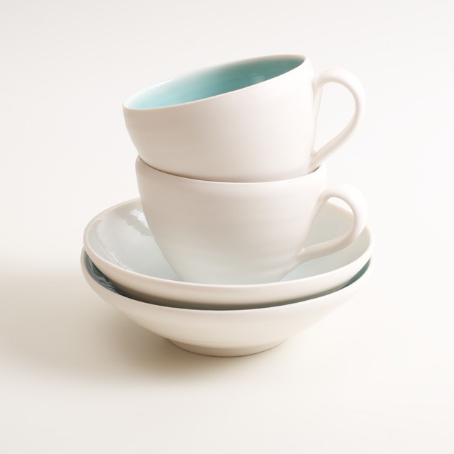 Handmade porcelain cup and saucer Contemporary Tea Cups London