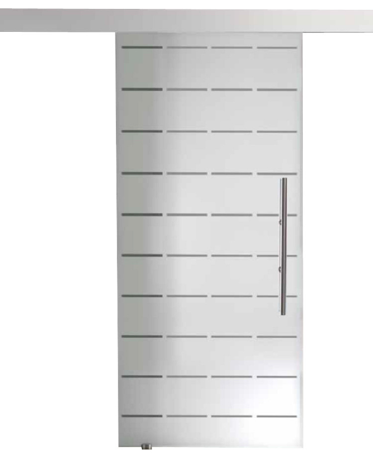 European Frameless Sliding Glass Barn Door, 30”x81", Left