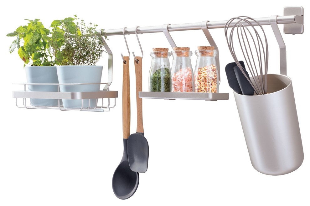 iDesign Austin Kitchen Wall Mount Organizer, Matte Satin Contemporary